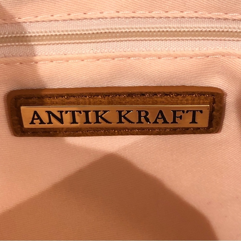 Antik Kraft NEW Small Pink Floral Faux Leather Vegan Crossbody Handbag Purse - Picture 5 of 16
